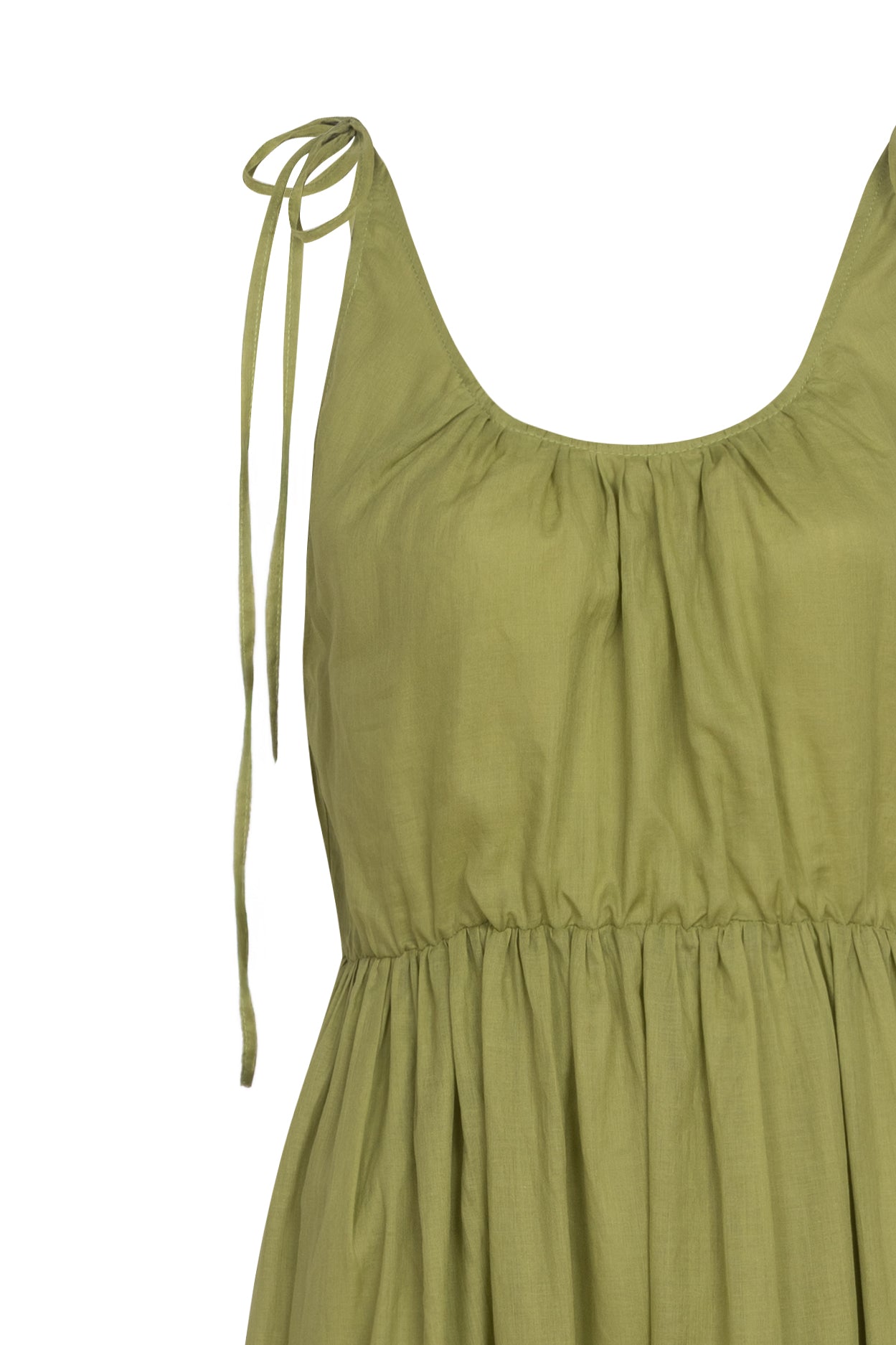 Olive Green Sleeveless Maxi Dress with Tie Straps – Summer Long Dress for Women